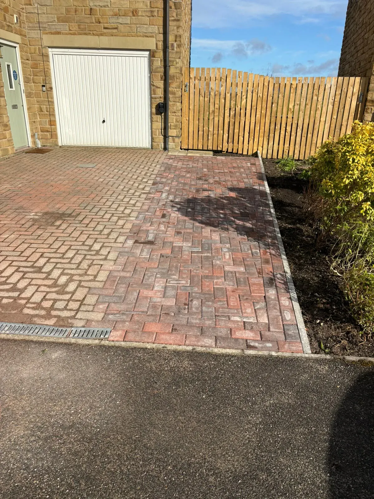 Block paved driveway garage completed by Crown Hill Contracting