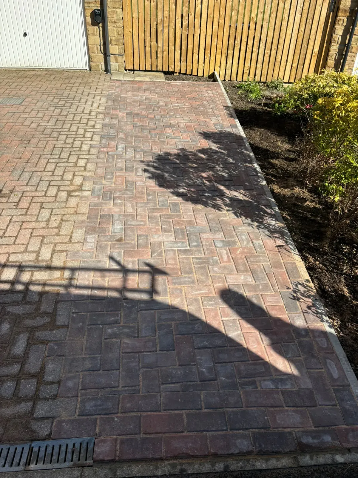 Block paved driveway wide view completed by Crown Hill Contracting