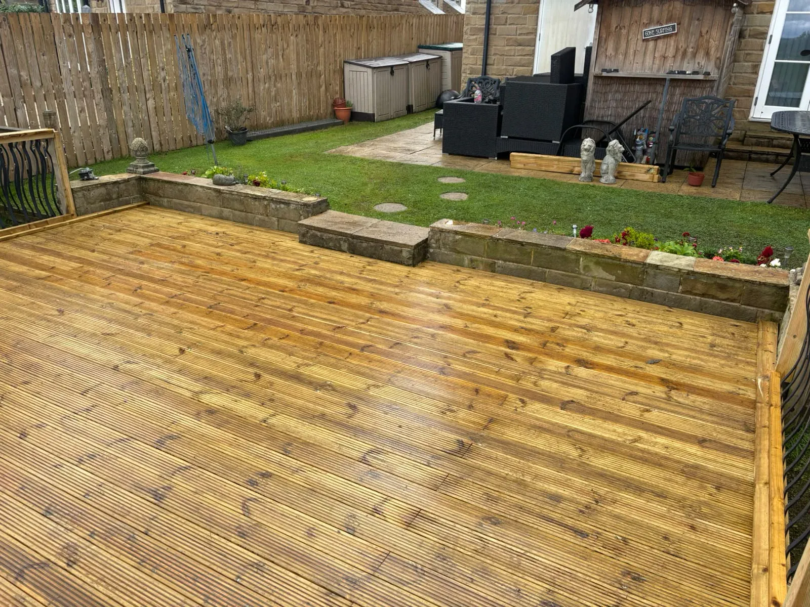 Garden decking terrace completed by Crown Hill Contracting