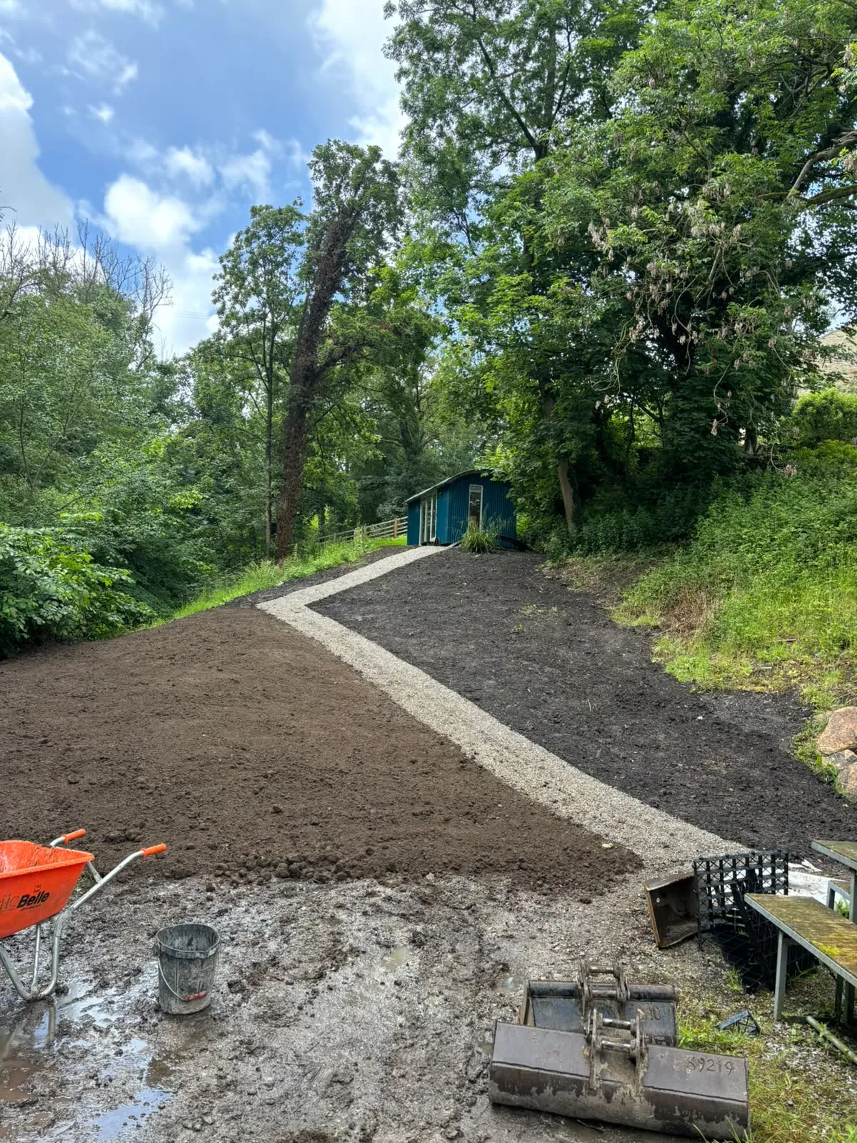 Landscaped lawn preparation completed by Crown Hill Contracting