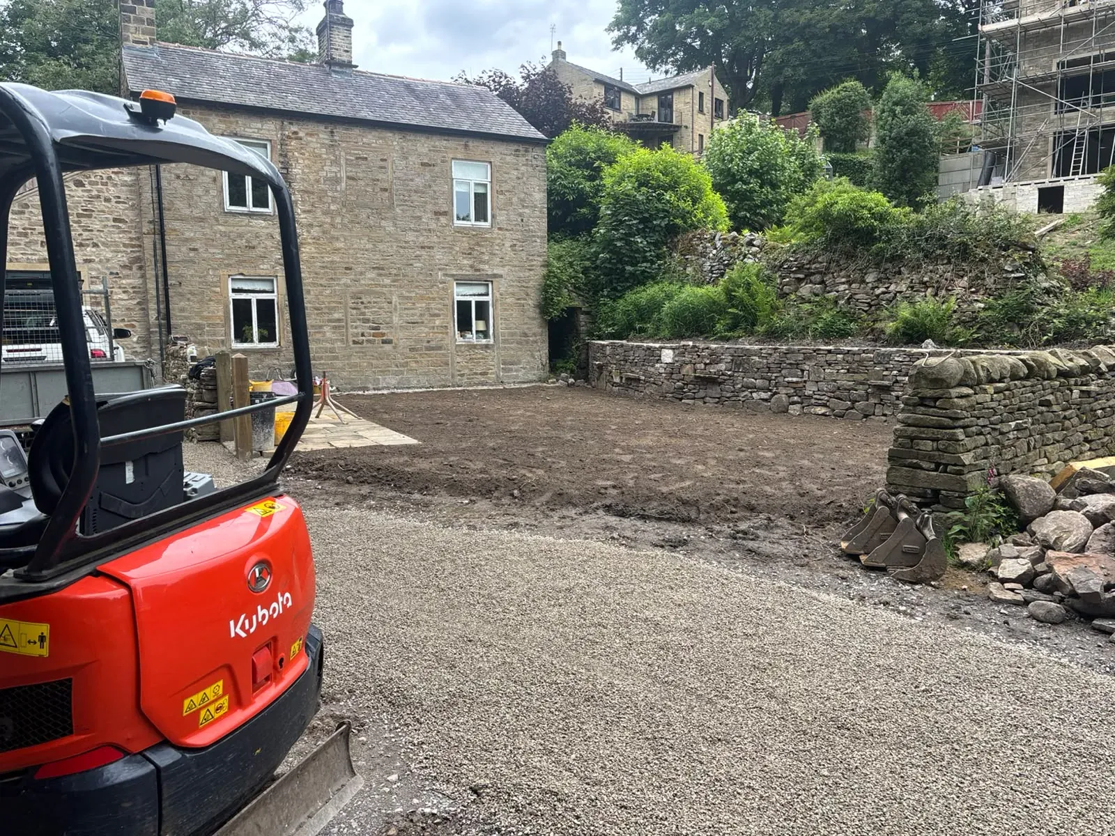 Patio ground preparation completed by Crown Hill Contracting