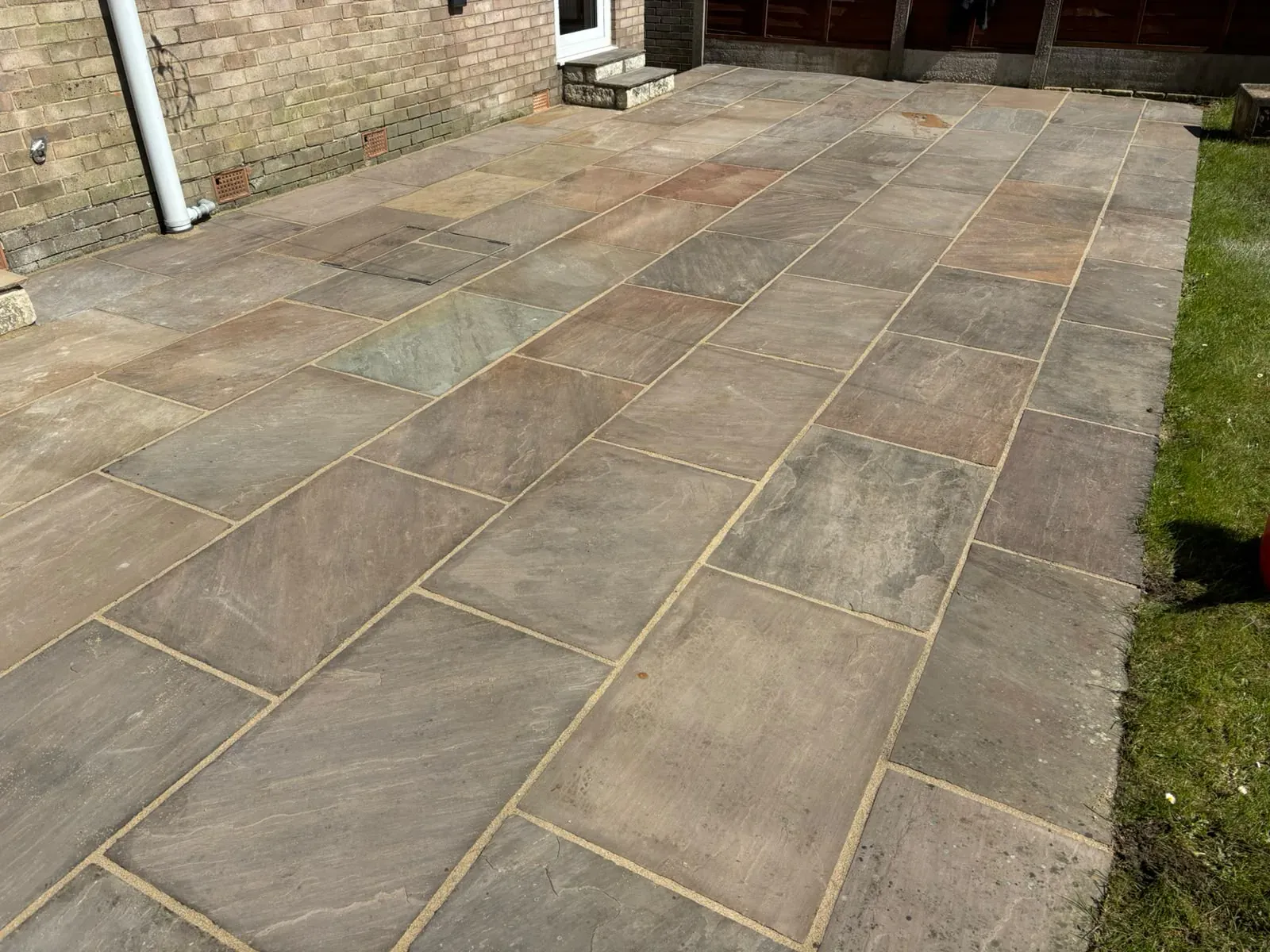 Sandstone paving close-up completed by Crown Hill Contracting