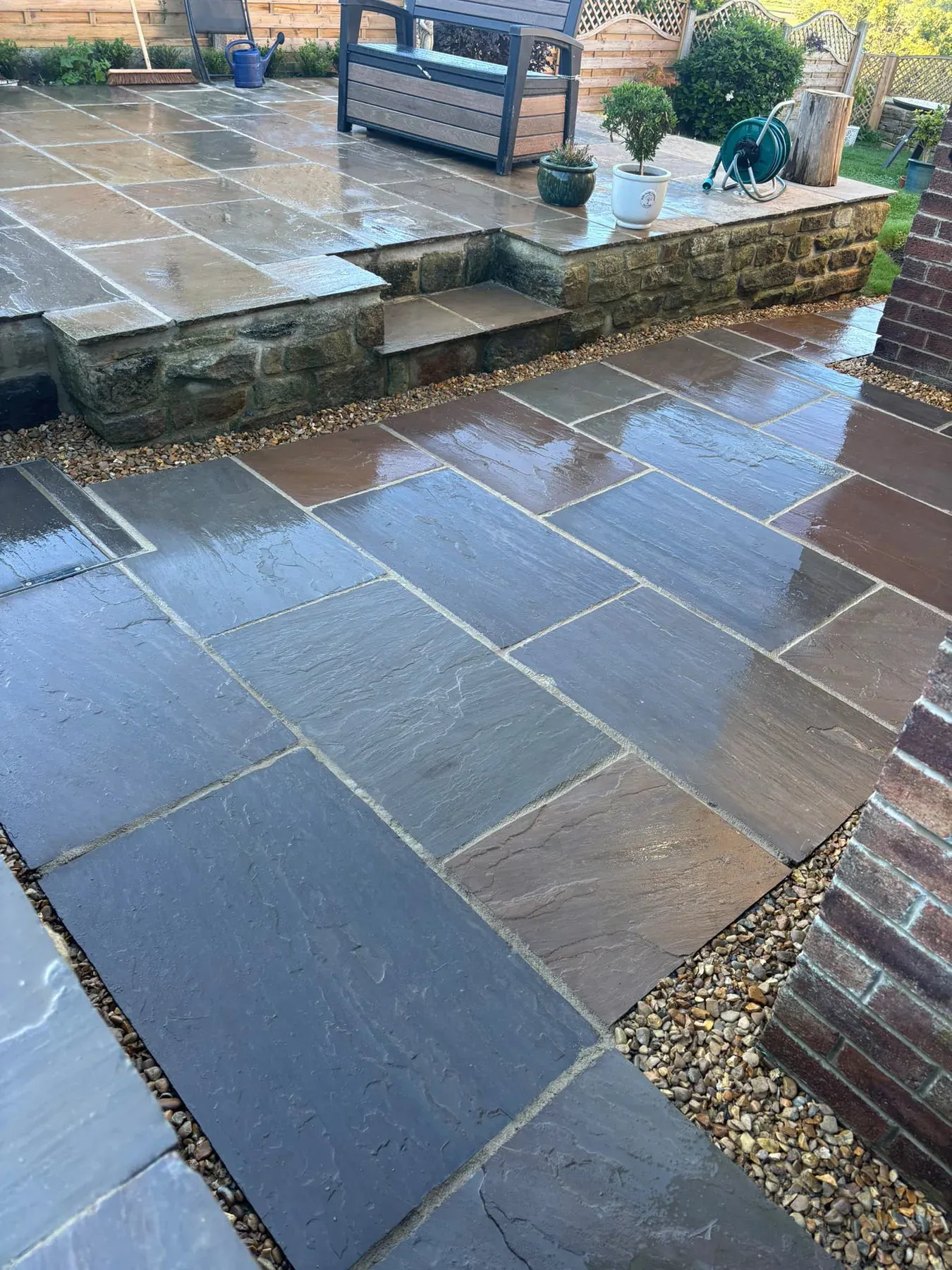 Slate paving detail completed by Crown Hill Contracting