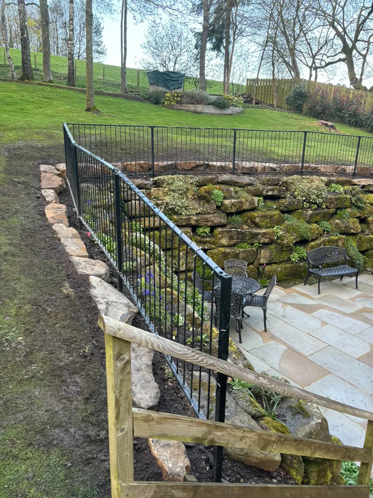Stone wall foundation completed by Crown Hill Contracting